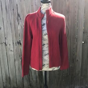 Liz Claiborne red zip up knit sweater